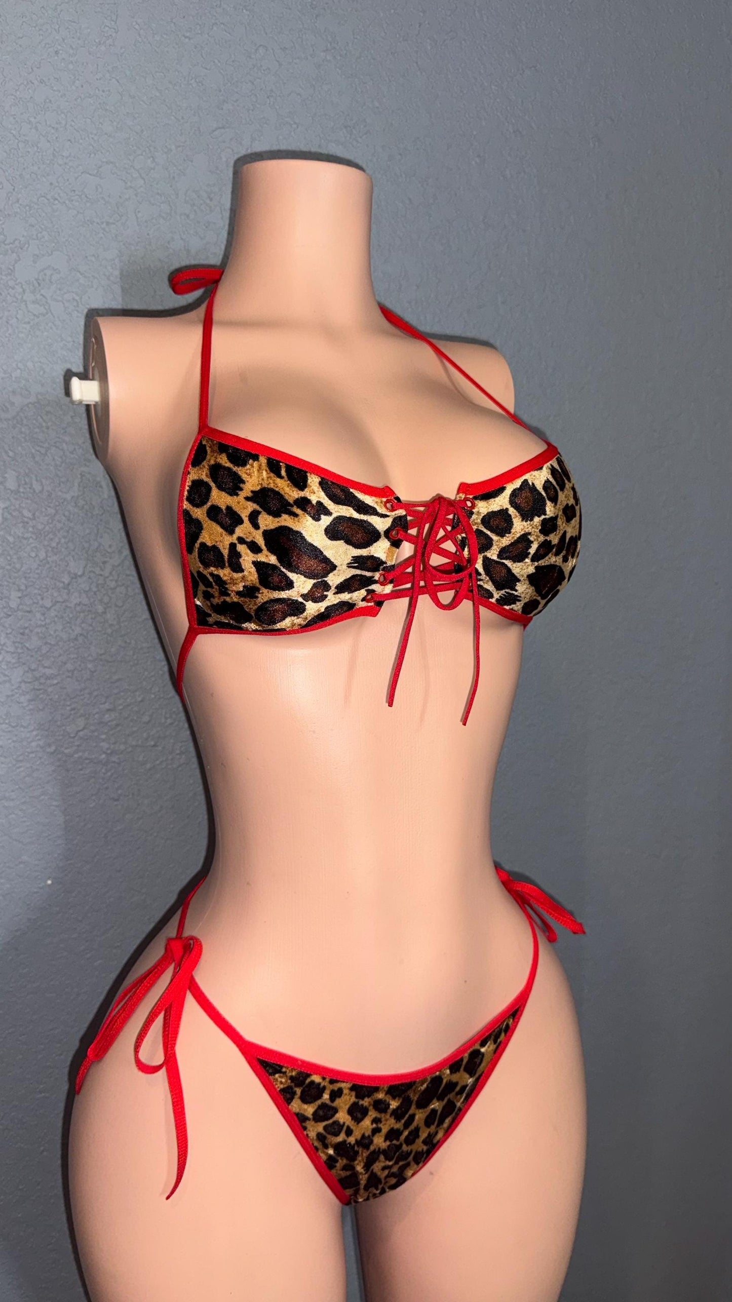 Velvet Tie-Up Bandeau Bikini Set | Handmade Festival Swimwear