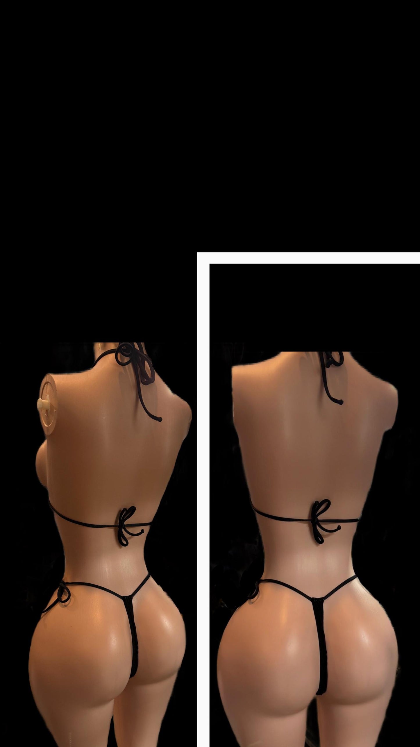 Black Sheer Rhinestone Bikini: Pole Dance Performance Set