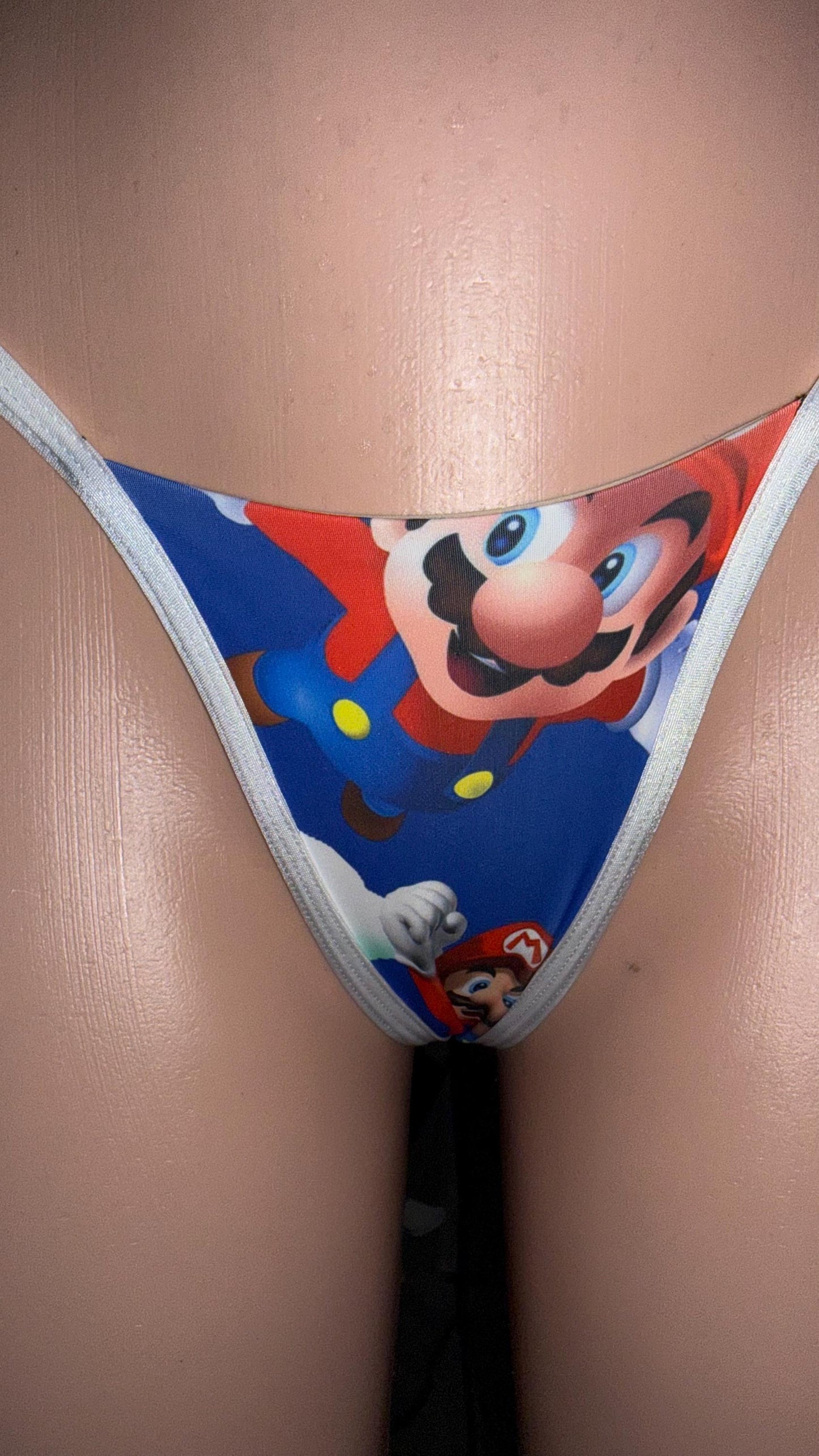 Super Mario Bros Bikini Set | Handmade Triangle Top + Thong Bottom | Video Game Swimwear | Gift for Gamer Girl